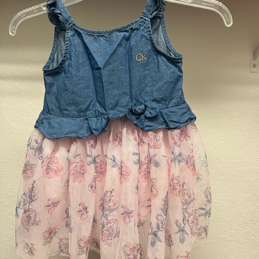 Calvin Klein Denim and Pink Floral Dress